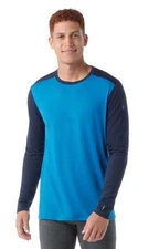 $90 Smartwool Men's Base Layer Long Sleeve Shirt - Laguna Blue- Small - New Tags