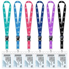 Cruise Lanyards, Waterproof Lanyard with 6 Pcs With 6 Colors