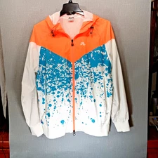RARE Nike Air Tech Challenge Agassi Windbreaker Jacket Neon Paint Splatter XL