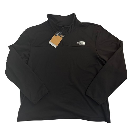 The North Face Cedar Trail Grid Fleece 1/4 Zip L/S Pullover Black Mens XXL NWT