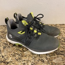 FootJoy HyperFlex Golf Shoes Mens Size 9.5 M Black Gray Green Spiked Waterproof
