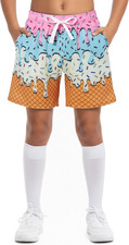 Boys Athletic Shorts Kids Basketball Shorts Mesh Breathable Shorts for 5-14 Year