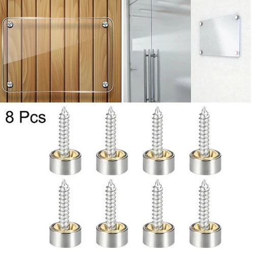 Garden Home Screws Mirror Brushed 23mm Advertising Decorative Fasteners - Picture 1 of 17