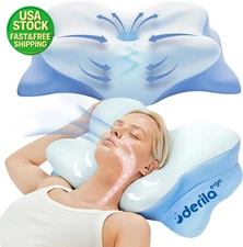 Cervical Neck Pillow for Sleeping Memory Foam 21.25X14.17X4.72 Inches Travel