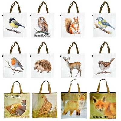 Große wiederverwendbare Einkaufstaschen Damen Frauen Tier Vogel Reisetasche Schultertasche