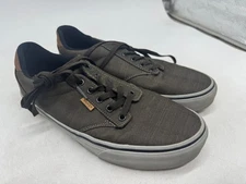 Vans Atwood Deluxe Skate Shoes Men's Walnut Gray Canvas Casual Sneakers - 10