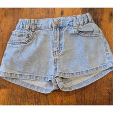Zara Girls Light Wash Denim Shorts Elastic Waist Size 4-5 Years