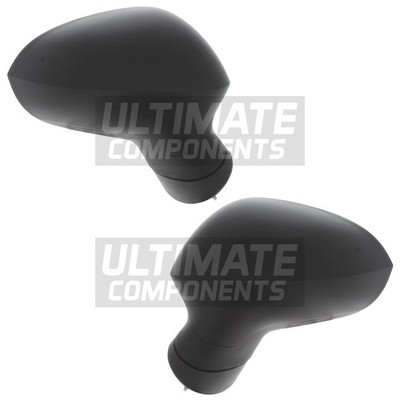 Seat Ibiza 2008-2017 Electric Wing Door Mirrors Black Covers 1 Pair Left & Right