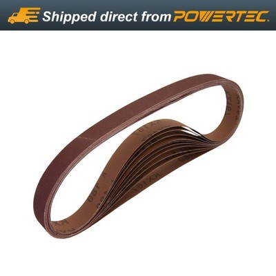 POWERTEC 1x30'' Sanding Belts 24PK 60/80/120/180/240/400 Grit Aluminum Oxide