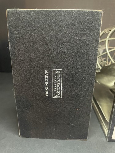 Fermalibri mappamondo rotante metallo moderno industriale ferramenta restauro vintage - Foto 14 di 17