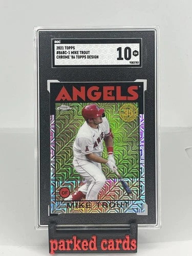 2021 TOPPS CHROME 1986 DESIGN MIKE TROUT #86BC-1 SGC 10 GEM MINT