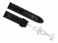 22MM LEATHER WATCH STRAP BAND FOR CITIZEN ECO DRIVE BM8475-26E, B820 BLACK WS
