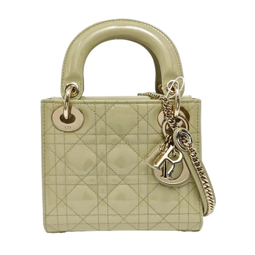 DIOR Lady Dior Shoulder bags Patent leather Green Free Shipping | Duties Paid