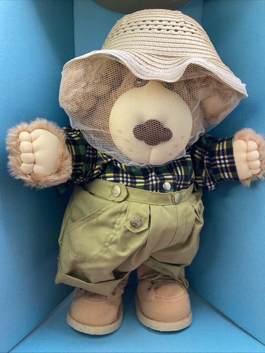 Vintage Coleco Furskins Beekeeper Boone Bear Plush Xavier Roberts