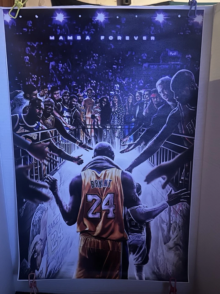 "Póster de lienzo tributo a Kobe Bryant Gianna Maria-Onore Bryant Lakers 16x24"""  Foto 2 de 2