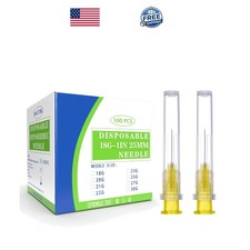 100 Pack 30 Gauge 1/2 inch Disposable Needles with Caps for Industrial...