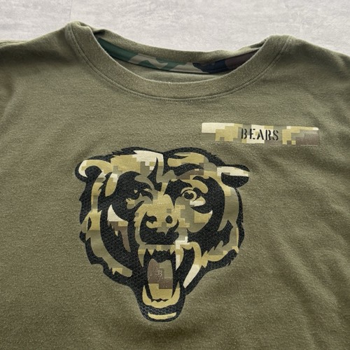 Chicago Bears Nike Boys Youth Large Long Sleeve Tee Army Green Salute To Service - Picture 9 of 16