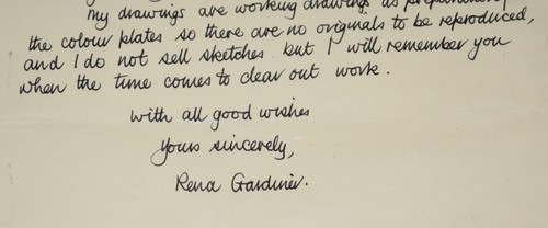 Hand-written letter by Rena Gardiner replying TO Mr Gadd. SIGNED June 22nd 1986 - Picture 2 of 3