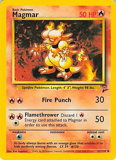 Magmar 51/130 U Base Set 2 Pokemon LP