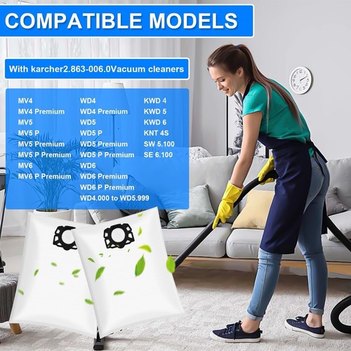 Sacchetti filtro aspirapolvere Kärcher WD4 WD5 WD6 WD5P WD6P MV4 MV5 16pz - Imagen 4 de 7