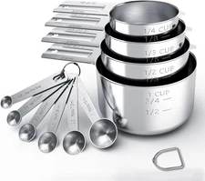 Stainless Steel Measuring Cups & Spoons Set, Cups and Spoons,Kitchen Gadg