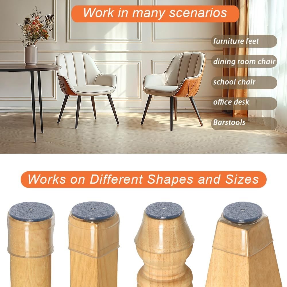 32 Pezzi Gommini per Sedie, Tappini per Gambe Sedia Silicone
