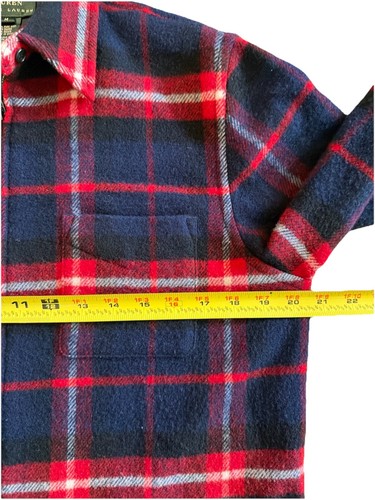Chaqueta Lauren Ralph Lauren Hombres Lana Cremallera Azul Marino/Rojo Franela Sin Forro Talla M - Imagen 9 de 12