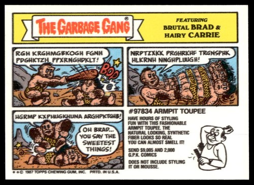 Garbage Pail Kids Series 10 1987 #415a Erased Erica - Picture 2 of 2