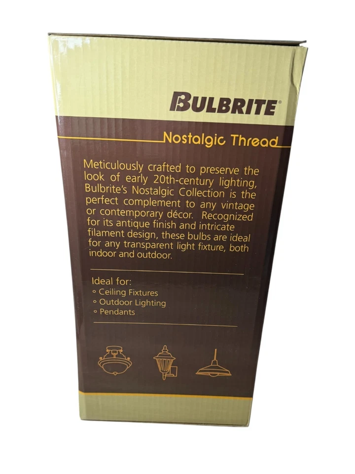 Bulbrite Nostalgic Thread Oversized Beehive Vintage Bulb – 60W, E26, Amber - Image 2 of 4