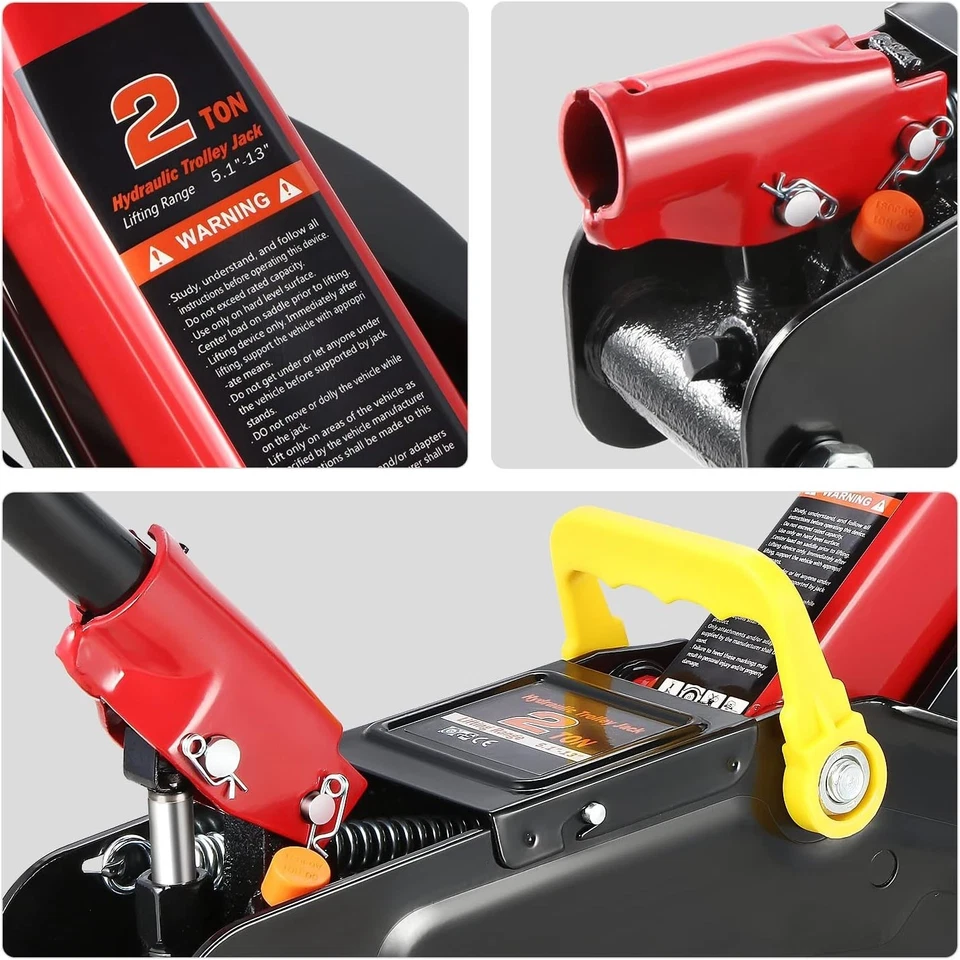 Gato de piso de automóvil hidráulico de bajo perfil 3000 lb elevador automático elevación pesada garaje de acero Foto 3 de 4