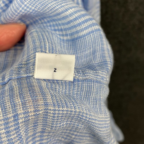 Polo Ralph Lauren Bonnard Mens XL Button Up Shirt Pale Blue Glen Check Linen - Picture 7 of 11
