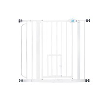 Carlson 29.5  36.5  Extra Wide Dog Gate with Small Pet Door, Walk-Through Pres...