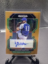 2022 Panini Prizm Draft Javier Santos Prospect Auto Autograph Neon Orange #7/20