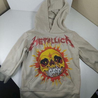 Vintage Metallica Flaming Skull Sun Black Hoodie