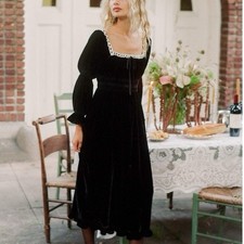 Christy Dawn The Adelia Dress Noir Velvet small S / UK 8-10 • New with tags