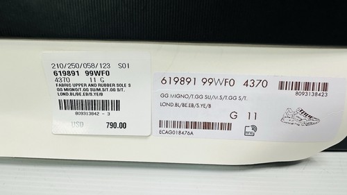 GUCCI GG Monogram Rhyton Jacquard Men’s Sneakers Size 11G 11.5US - Picture 16 of 16