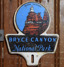 BRYCE CANYON NATIONAL PARK TOPPER SIGN UTAH TRAVEL 1950s VINTAGE PAINTED METAL