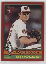 2025 Topps Heritage Red Border Cade Povich #219 0o2b