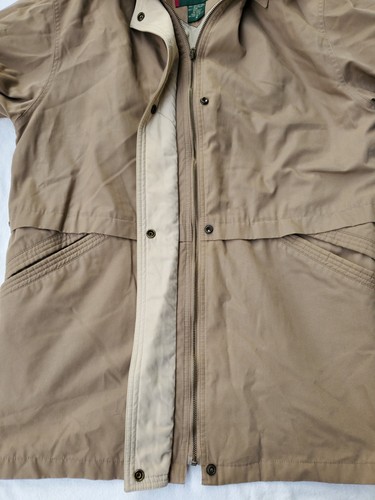 Size Medium Women's Preston & York Tan Lined Mid Length Jacket 90s Vintage - Picture 13 of 17