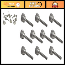 10 Pack 8-32 x 3/4" Stainless Steel Diamond Knurled Thumb Screws Knobs, Right-Ha