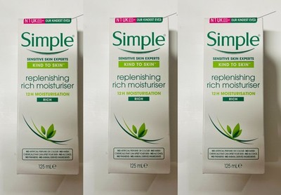 3 x Simple Kind To Skin Replenishing Rich Moisturiser 125ml.
