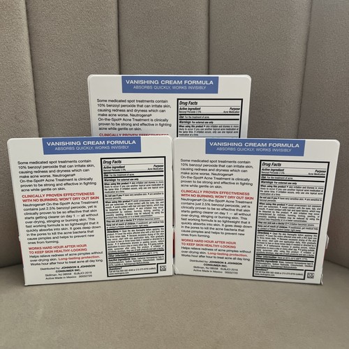 3 neue Neutrogena On-the-Spot Akne Behandlung - 0,75 Unzen jede Box Ablaufdatum 10/26+ - Bild 2 von 3