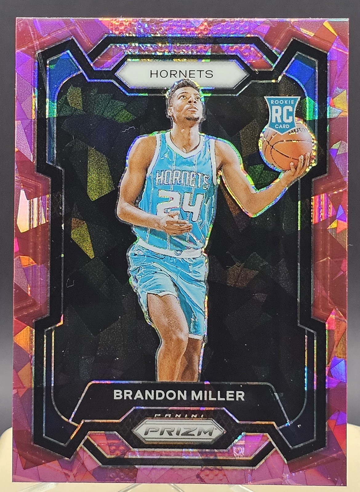 2023-24 Panini Prizm - Brandon Miller #152 Pink Cracked Ice Hornets RC