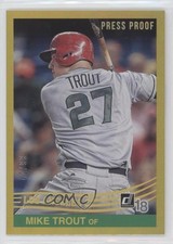 2018 Panini Donruss Retro 1984 Variations Press Proof Gold 42/99 Mike Trout 9bp
