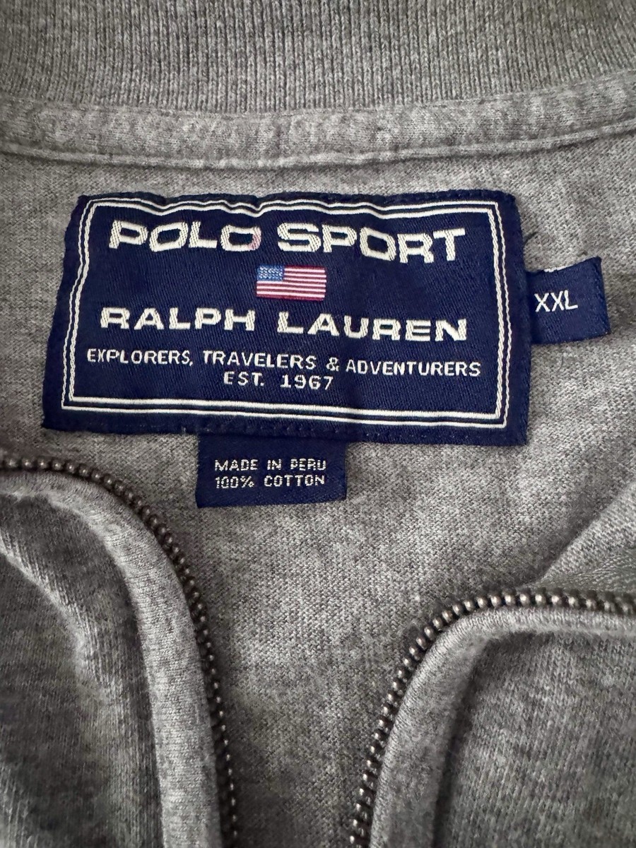 VINTAGE) POLO SPORT RALPH LAUREN ZIP-UP PLACKET POLO SHIRT/w