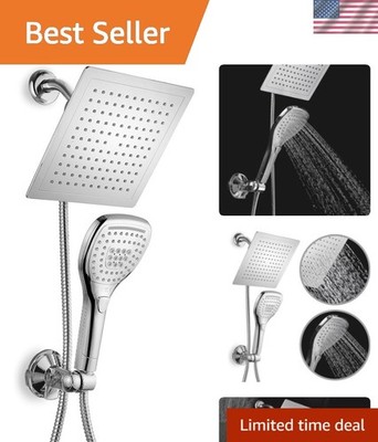 Luxurious 9-Inch Chrome Showerhead Combo - Automatic Flow Control & Easy Install