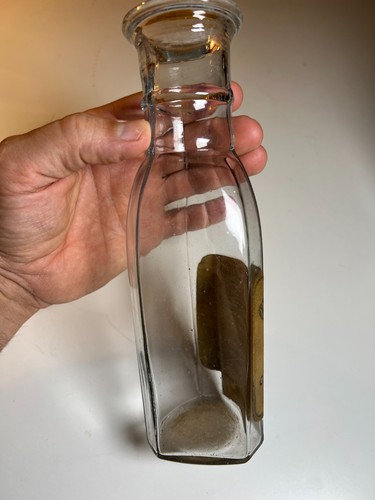 Antico vaso bottiglia etichetta TOMPKINS 1890 olive oliva Elmira New York NY - Foto 19 di 24