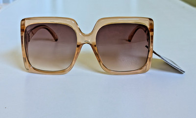 Oversize Square West Loop Sunglasses 23 77 NDE VL - Nude/Tan Large Square Lens