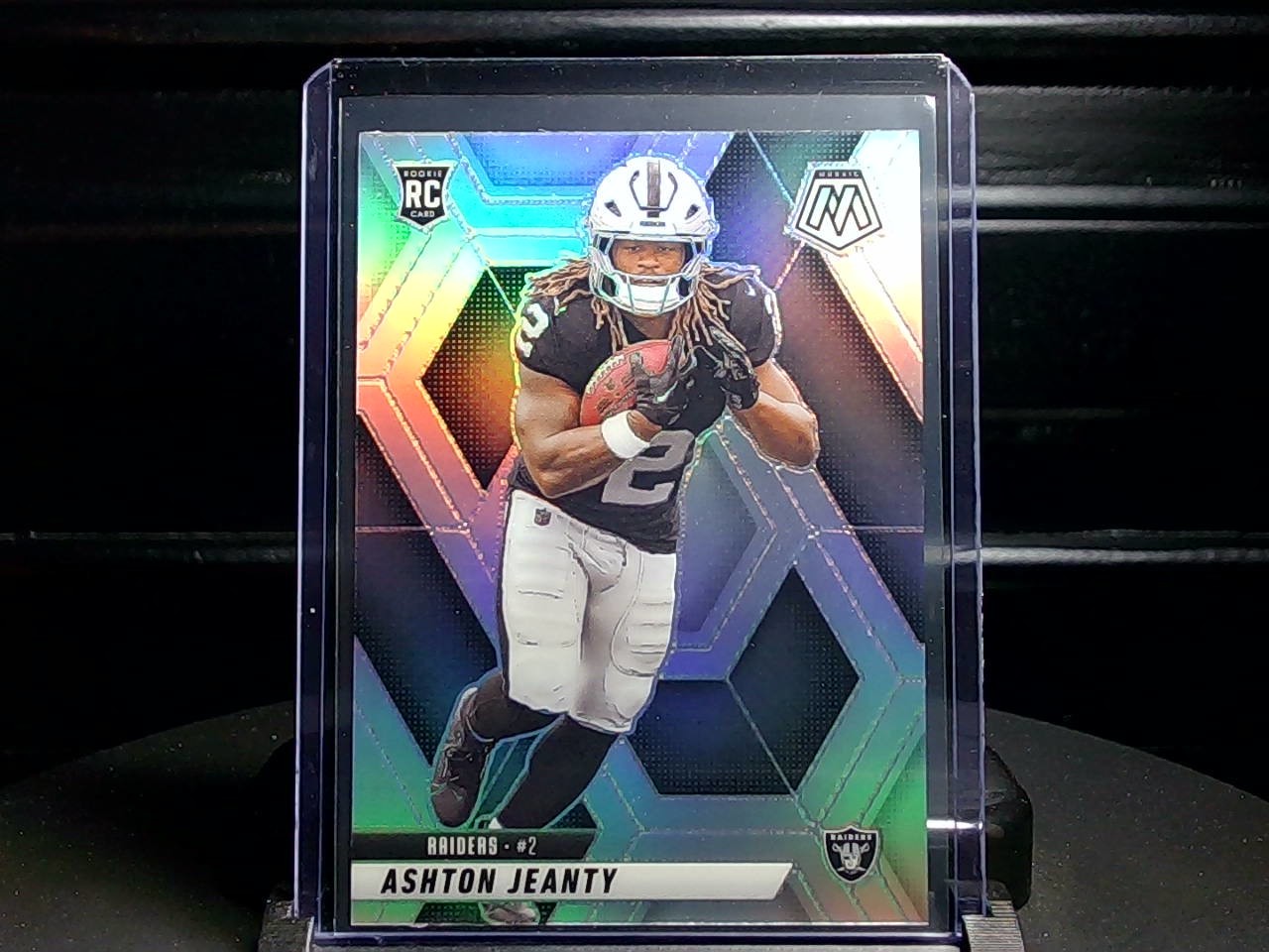 2025 Mosaic - Ashton Jeanty #345 Silver Prizm RC Las Vegas Raiders