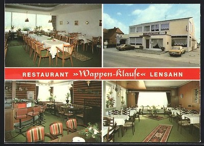AK Lensahn a. d. Vogelfluglinie, Café-Restaurant Wappen-Klause, Innen- und Auße 